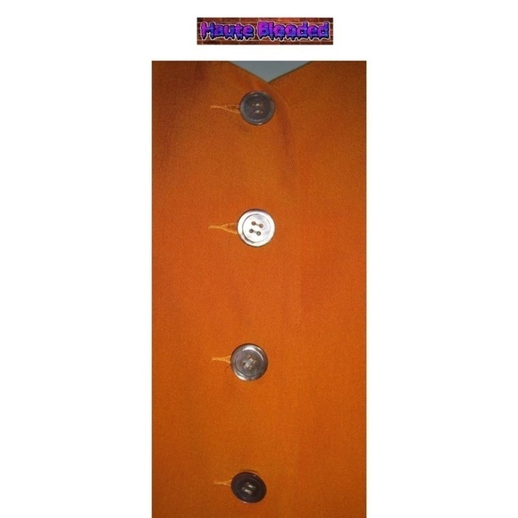 Vintage Adrienne Vittadini Blazer Orange Yellow Iridescent Streetwear Artsy 80’s - Picture 7 of 11